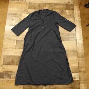 Francesca Bettini Made in Italy Linen Dress Women’s XL Navy Blue Midi